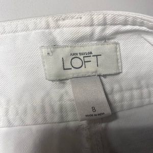 Loft mini jean skirt white